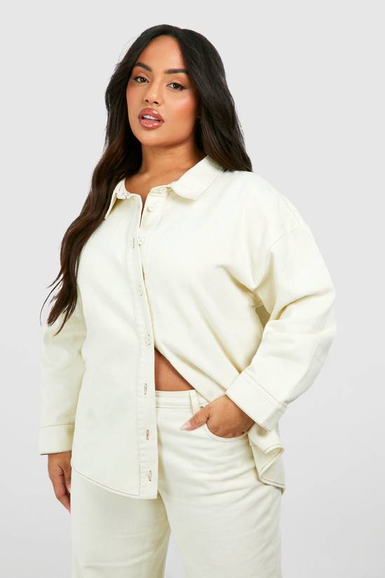Plus Denim Oversized Denim Shirt