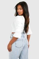 Plus Lace Insert Hook And Eye Corset Top