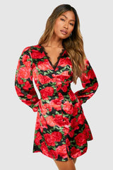 Floral Lace Trim Smock Dress