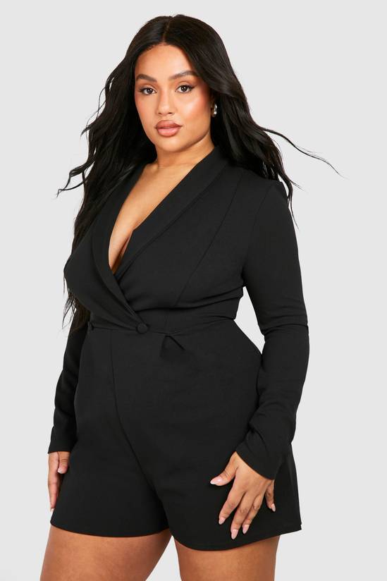 Plus Lapel Tailored Playsuit