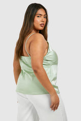Plus Cut Out Detail Ruched Cami Top