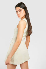 Corset Detail Bengaline Mini Dress