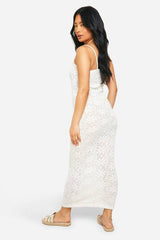 Petite Floral Knit Strappy Maxi Dress