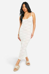 Petite Floral Knit Strappy Maxi Dress