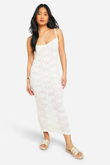 Petite Floral Knit Strappy Maxi Dress