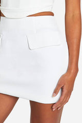 Pocket Tab Detail Micro Mini Skirt