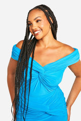 Plus Double Slinky Twist Front Off Shoulder Top