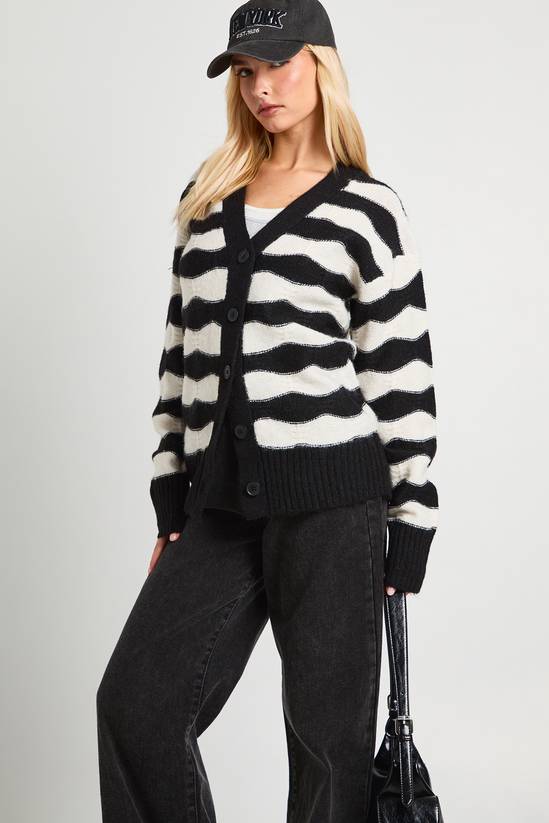 Stripe Oversized Knitted Cardigan