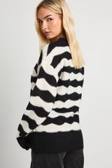 Stripe Oversized Knitted Cardigan