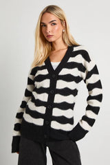 Stripe Oversized Knitted Cardigan