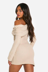 Brushed Rib Mini Long Sleeve Dress