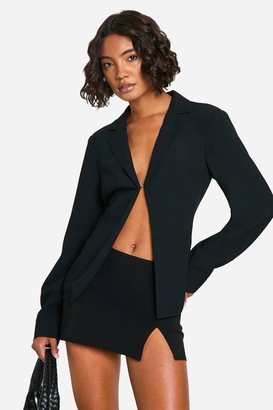 Tall Single Fastening Crepe Fitted Blouse