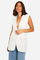 Longline Sleeveless Blazer