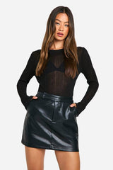Tall Faux Leather Mini Skirt