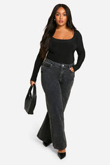 Boohoo Basics Plus Double Layer Slinky Scoop Bodysuit