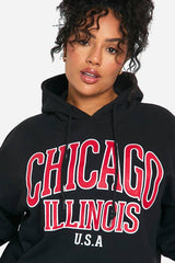 Plus Chicago Oversized Graphic Hoodie