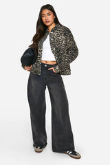 Leopard Print Denim Jacket