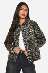 Leopard Print Denim Jacket