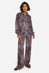 Tall Crinkle Leopard Shirt and Trouser Co-ord