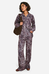 Tall Crinkle Leopard Shirt and Trouser Co-ord
