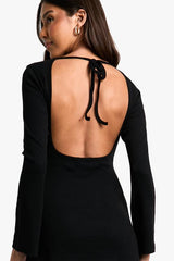 Rib Tie Back Shift Dress