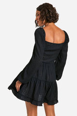 Tall Long Sleeve Textured Frill Smock Dress
