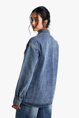 Studded Western Denim Shirt