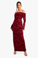 Devore Bardot Maxi Dress