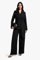 Woven Tailored Seam Detail Flare Trouser