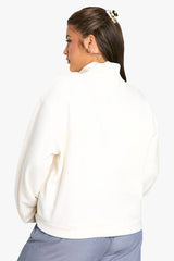 Plus Mid Zip Fleece Sweatshirt