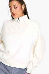 Plus Mid Zip Fleece Sweatshirt