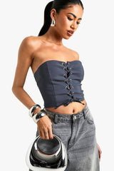 Bengaline Lace Up Front Corset