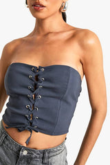 Bengaline Lace Up Front Corset