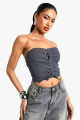 Bengaline Lace Up Front Corset