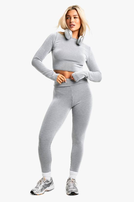 Two Tone Legging And Long Sleeve Top Set