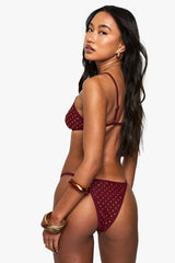 Premium Swim Hot Fix Diamante Tanga Bikini Bottoms