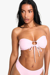 Shell Pearl Trim Bandeau Top