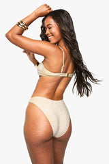 Glitter Underwired Bikini Top & Tie Side Bikini Bottoms Set