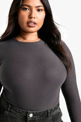 Plus Double Layer Ruched Long Sleeve Top