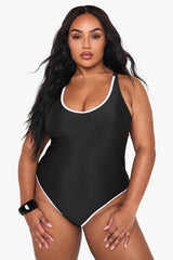 Plus Contrast Binding Swimsuit