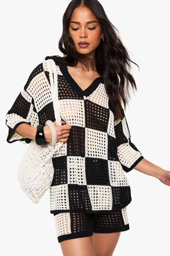 Checkerboard Crochet Beach Top