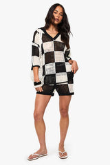 Checkerboard Crochet Beach Top