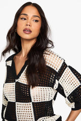 Checkerboard Crochet Beach Top