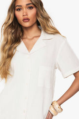 Seersucker Short Sleeve Shirt & Flippy Shorts Co-ord