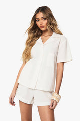 Seersucker Short Sleeve Shirt & Flippy Shorts Co-ord