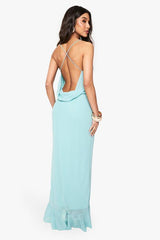 Chiffon Cowl Neck Maxi Dress