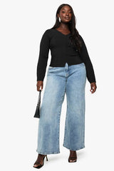Plus Cinched Hook And Eye Top