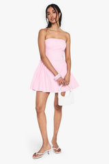 Bandeau Poplin Mini Skater Dress