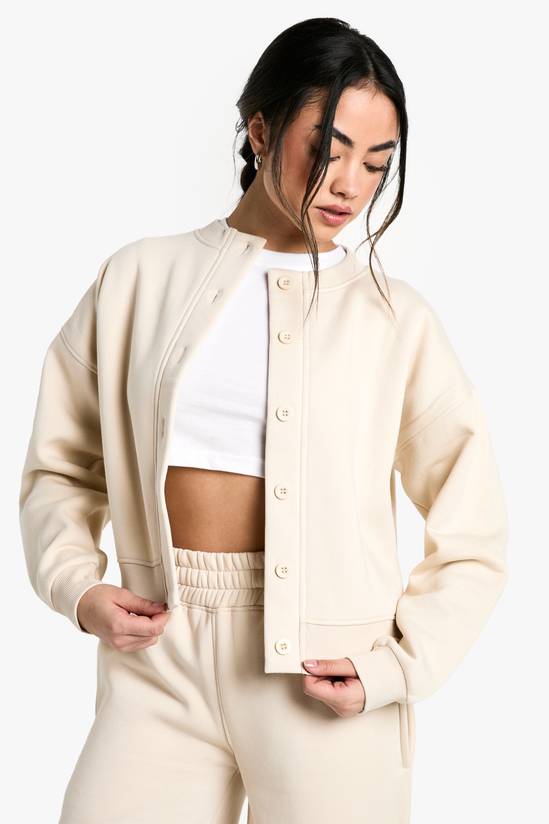 High Neck Fleece Cardigan