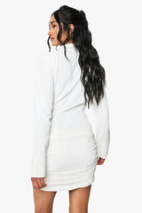 Premium Structured Panel Collared Mini Dress